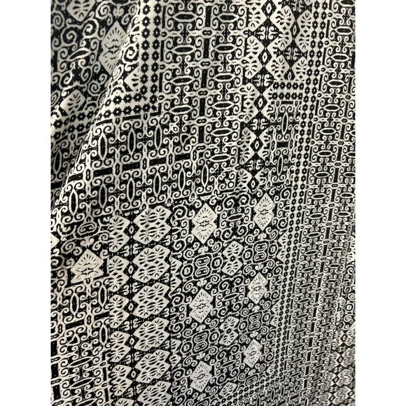 Adrienne Vittadini Sz M Black and White Print Halter Blouson Maxi Dress - Picture 4 of 9